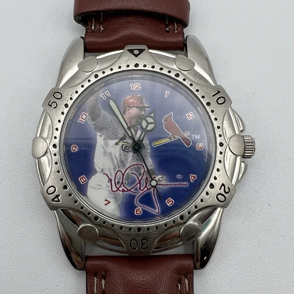 Mark McGwire Home Run Hero Wrist Watch Brown Leather Band Baseball Collectible